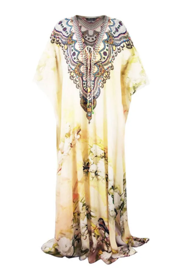 High End Caftan dress Cherry Blossom