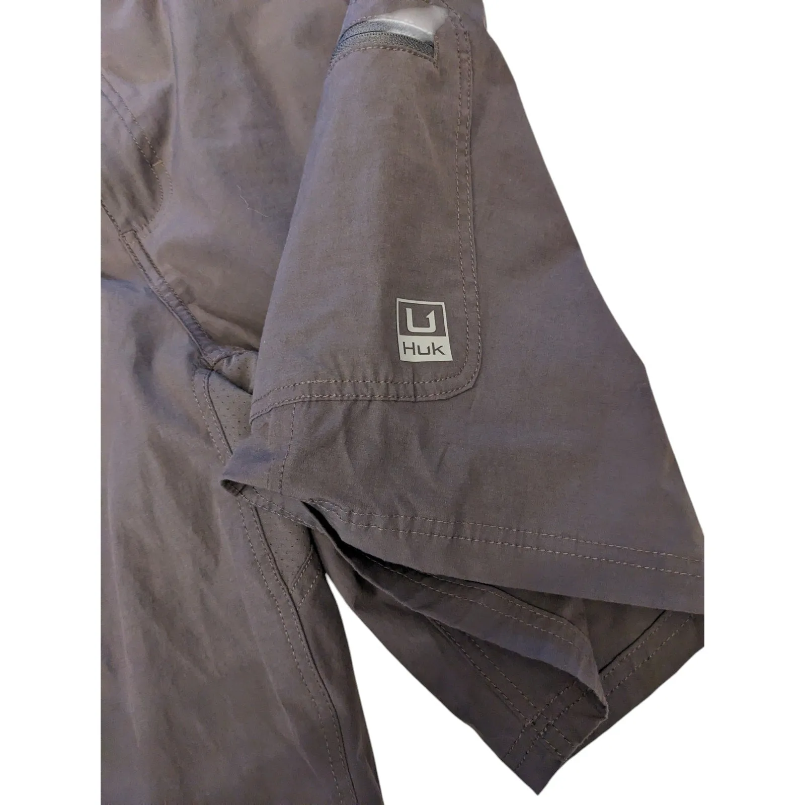 Huk Fishing Shorts Men XL Gray Quick Dry Lightweight Performance Outdoor Pockets