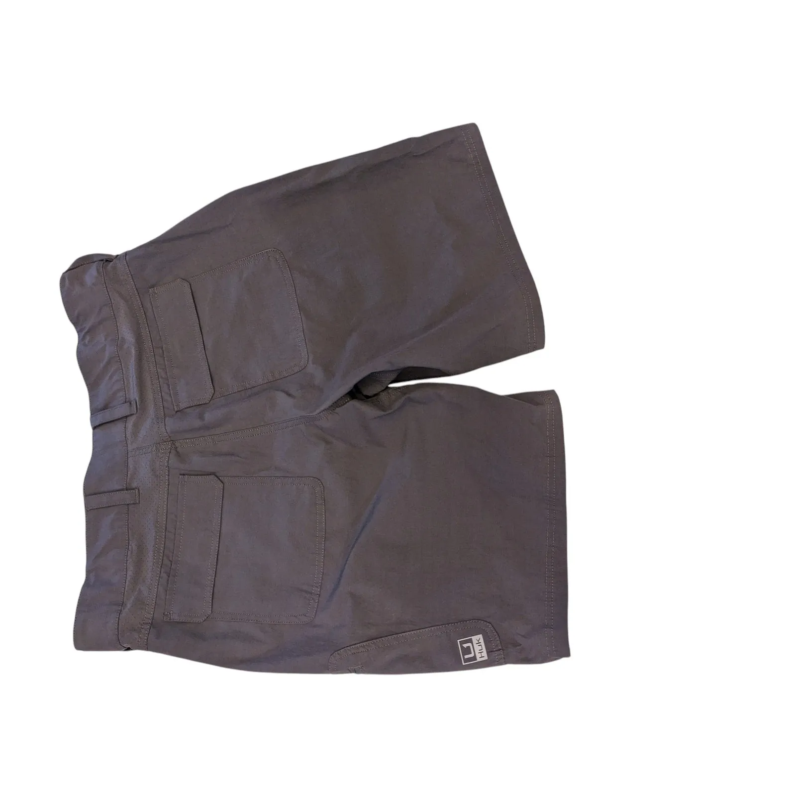 Huk Fishing Shorts Men XL Gray Quick Dry Lightweight Performance Outdoor Pockets