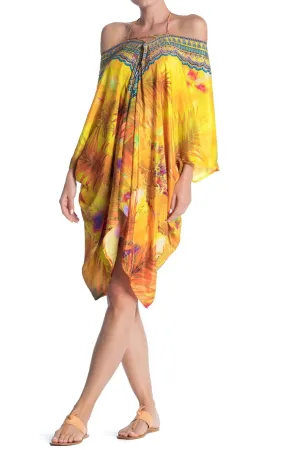 Lace up caftan tunic dress Kaftan Dress Short