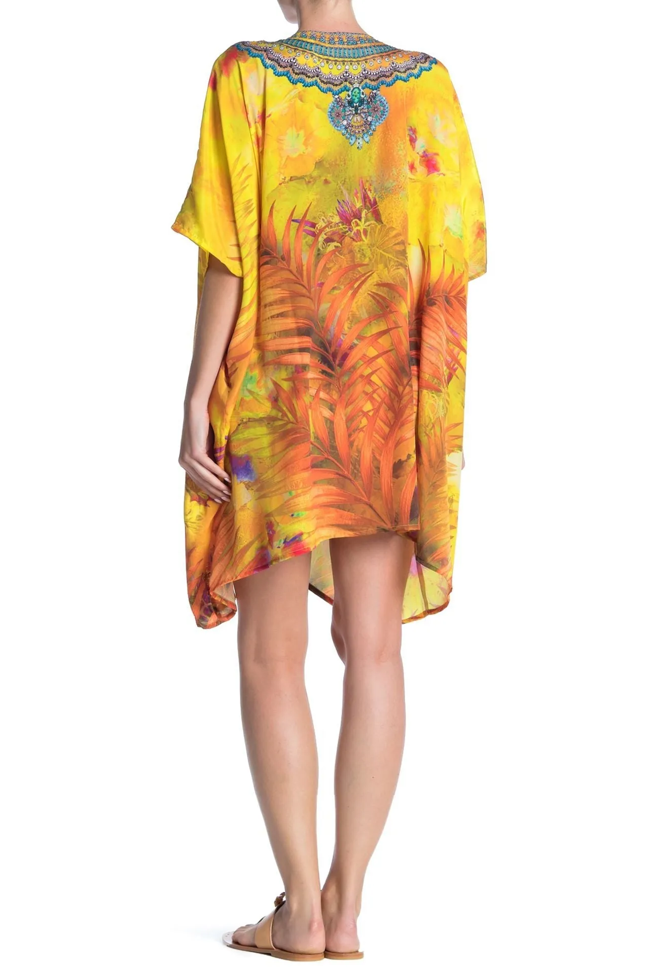 Lace up caftan tunic dress Kaftan Dress Short