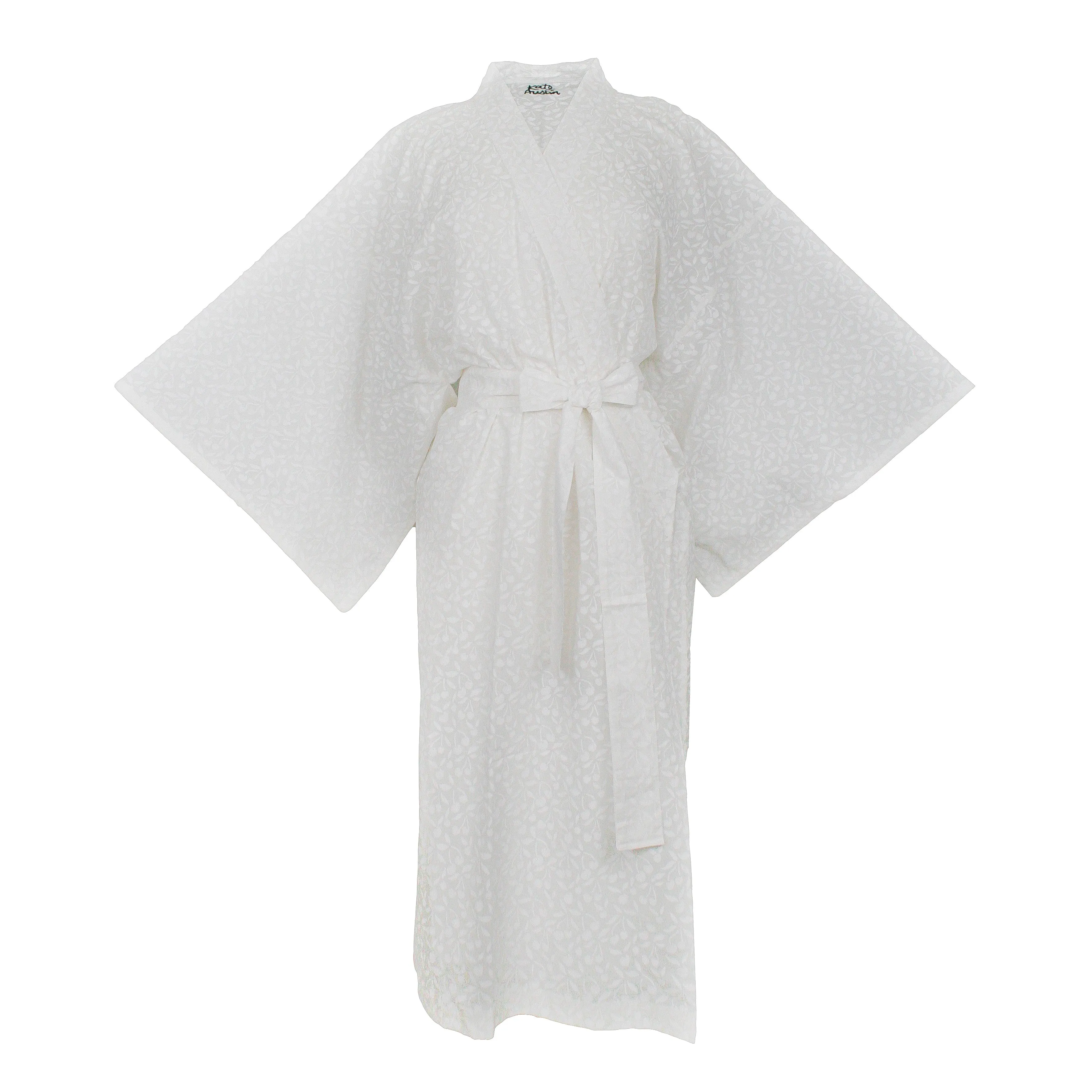Lena Robe in White Cherries
