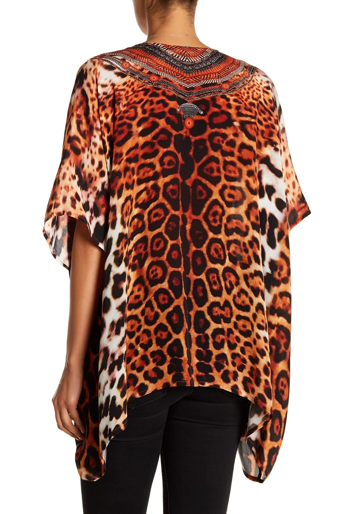 Leopard Print Caftan Top