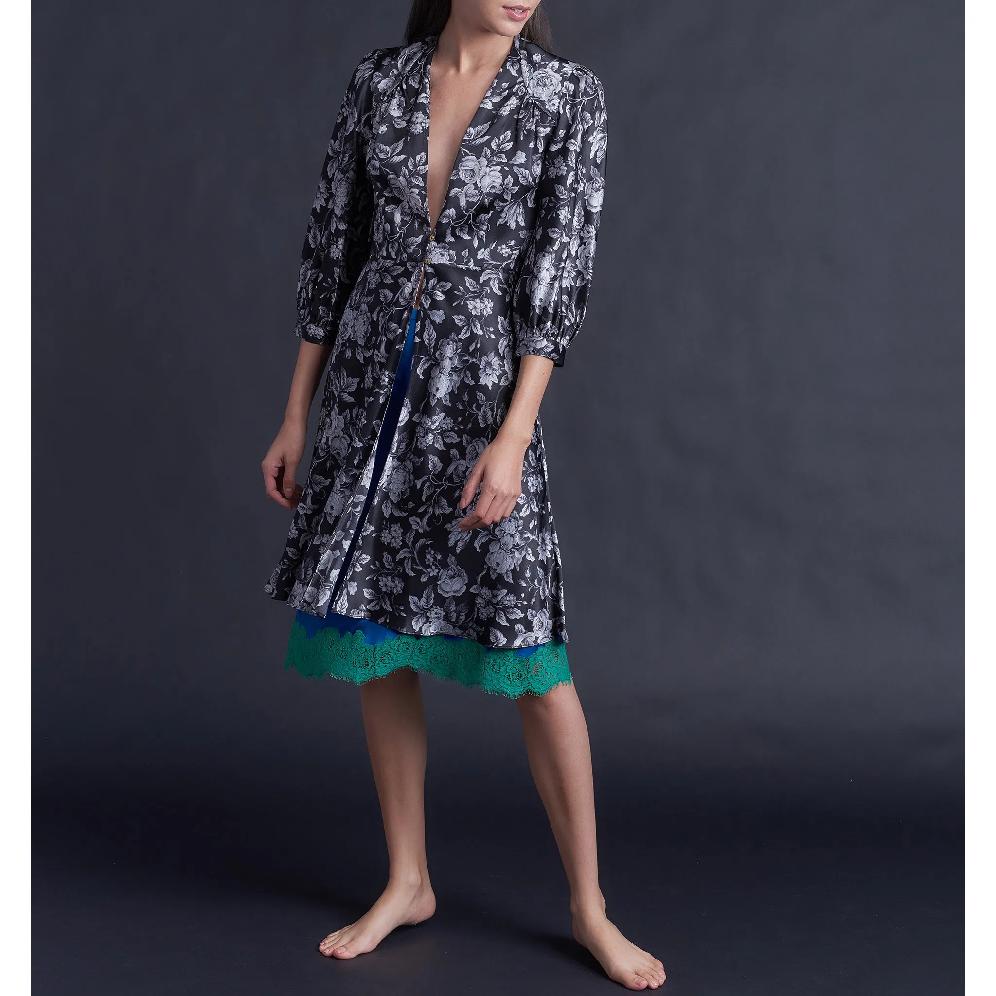 Maia Duster in Gracefully Liberty Print Silk Satin