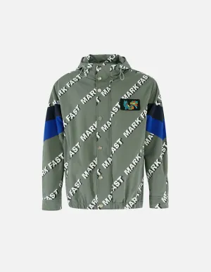 Men Print Zipped Hooded Jacket