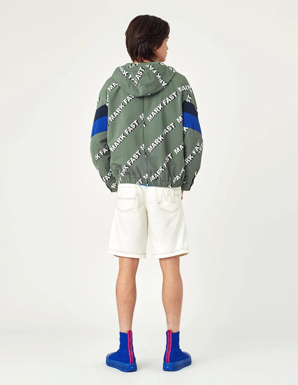 Men Print Zipped Hooded Jacket