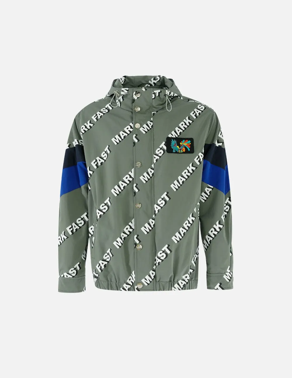 Men Print Zipped Hooded Jacket