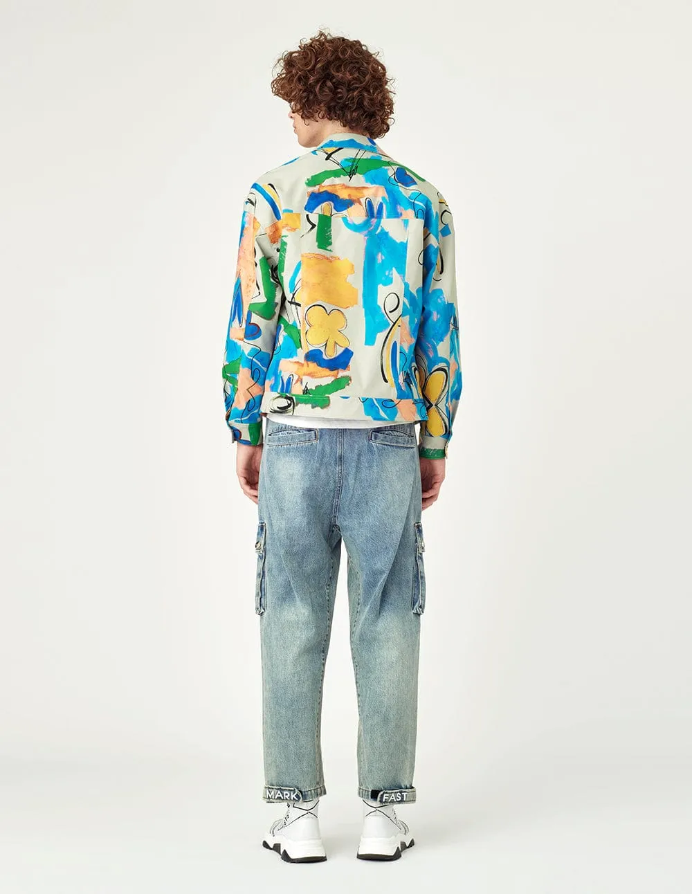 Men Printed Patch Pocket Jacket