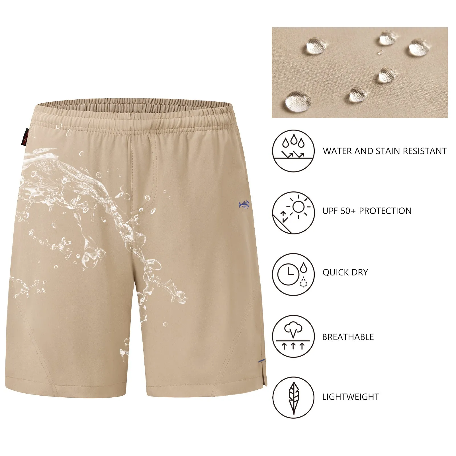 Men's 7" UPF 50  Quick Dry Fishing Shorts FP06M