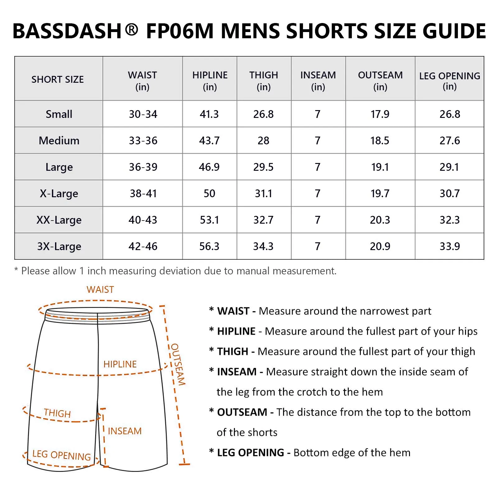 Men's 7" UPF 50  Quick Dry Fishing Shorts FP06M