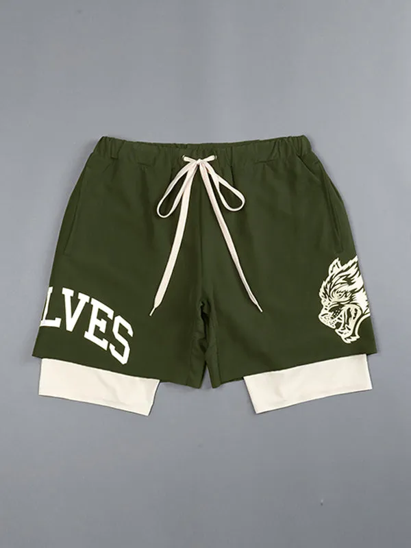 Men's Double Layer Quick Dry Sports Shorts