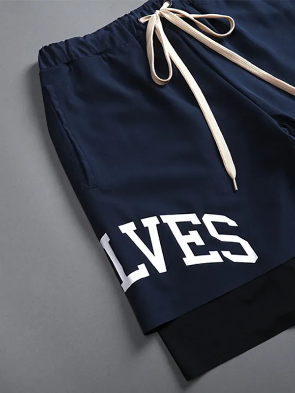 Men's Double Layer Quick Dry Sports Shorts