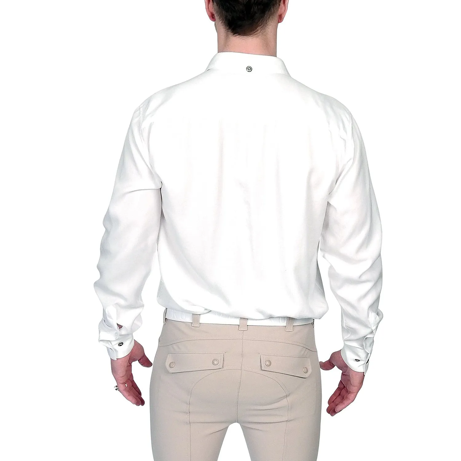 Men's John Richmond - "OCCHIELLO" Eyelet Accented Shirt in White