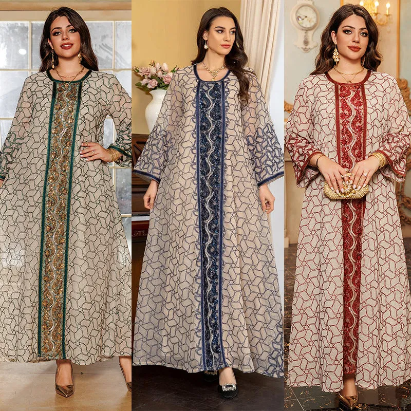 Mesh Modest Muslim Evening Dresses