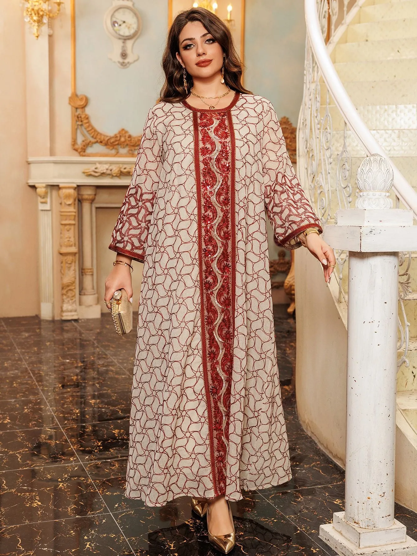 Mesh Modest Muslim Evening Dresses