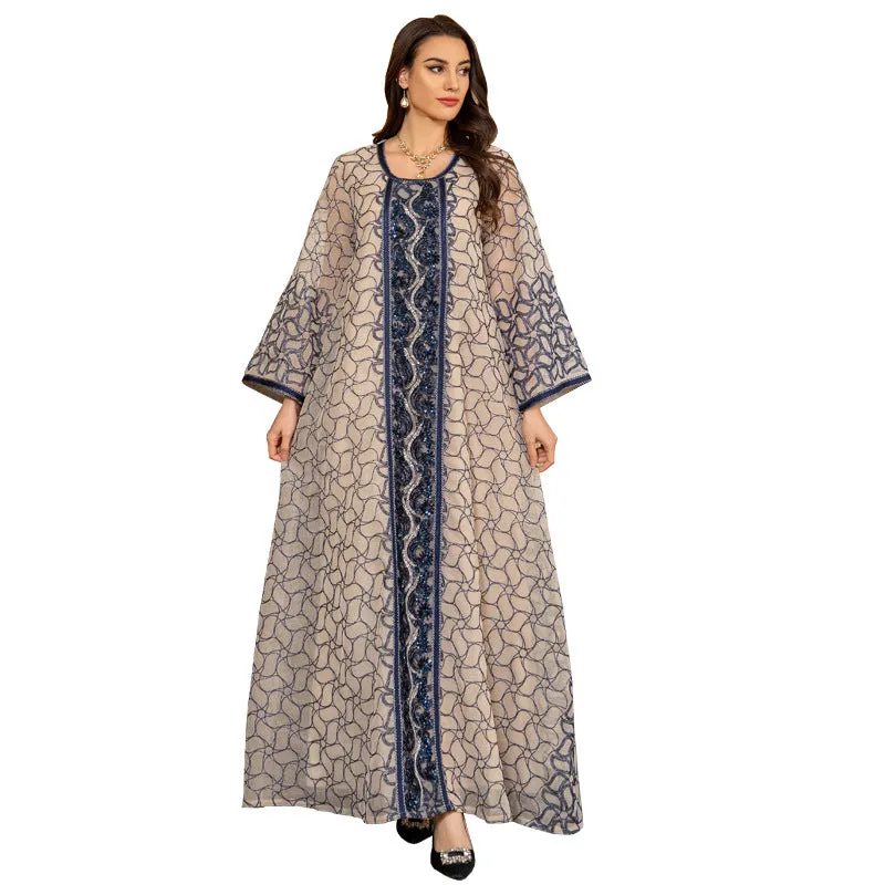 Mesh Modest Muslim Evening Dresses