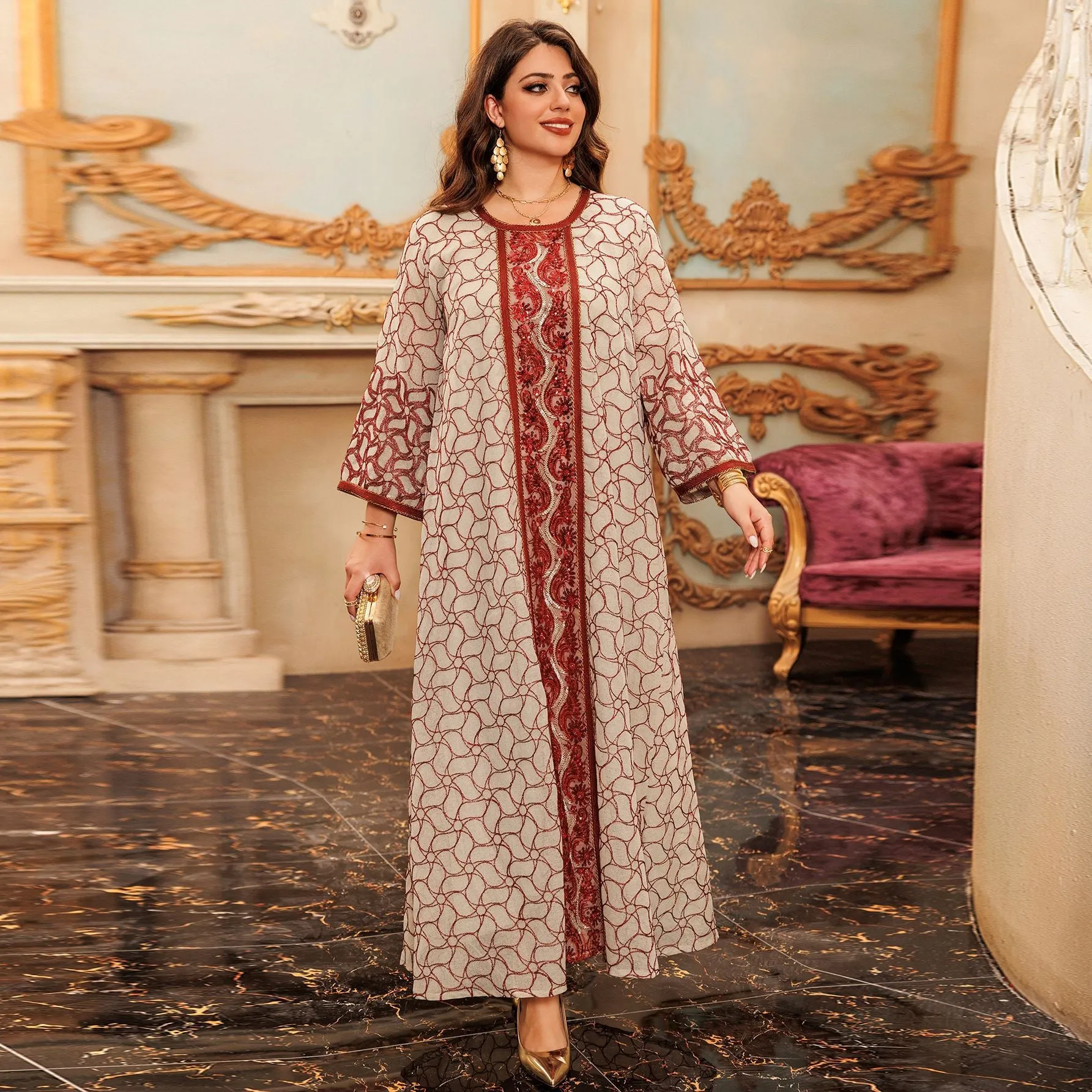 Mesh Modest Muslim Evening Dresses