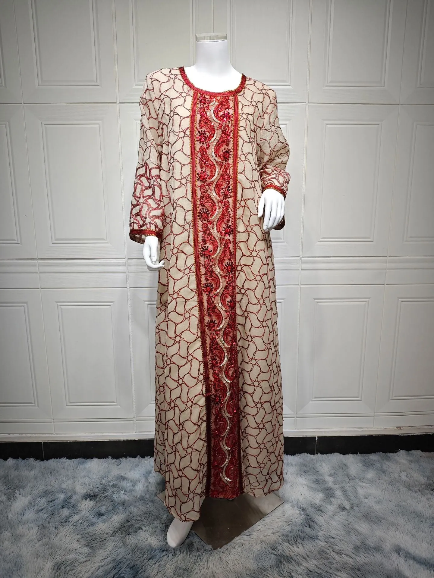 Mesh Modest Muslim Evening Dresses