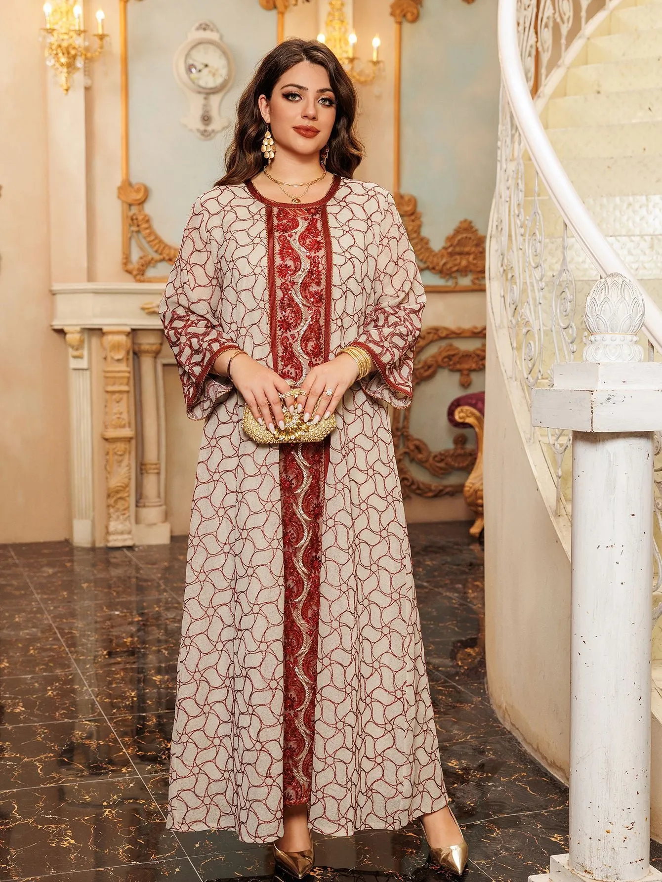 Mesh Modest Muslim Evening Dresses