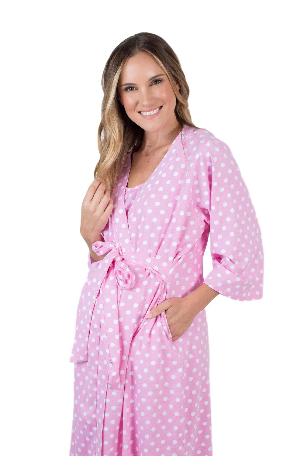 Molly Pink Dot Robe