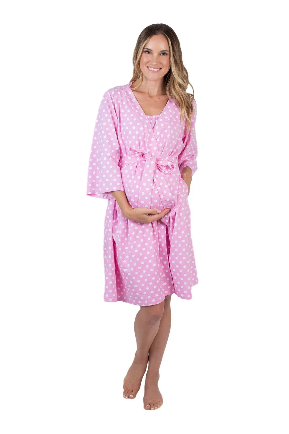 Molly Pink Dot Robe
