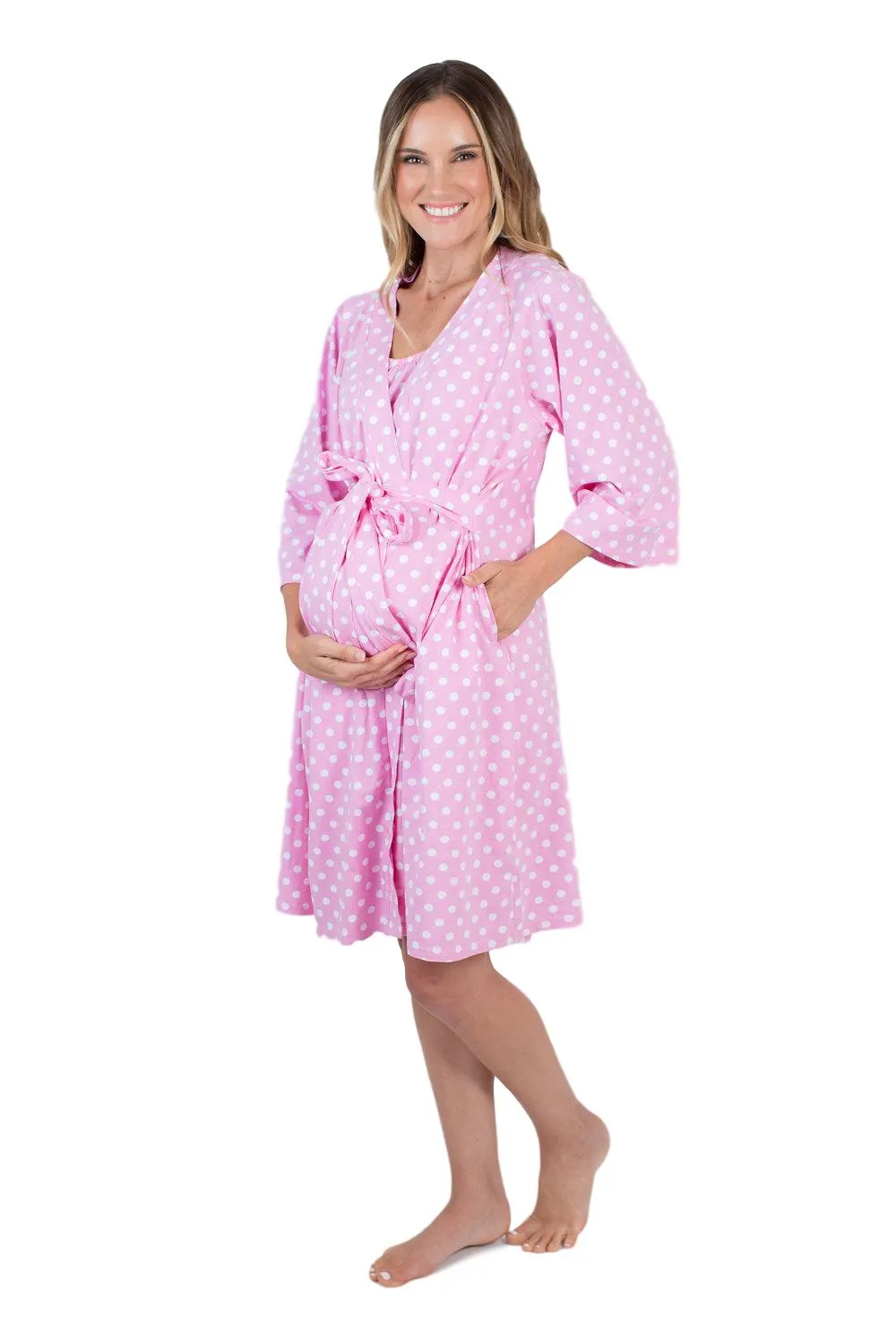 Molly Pink Dot Robe