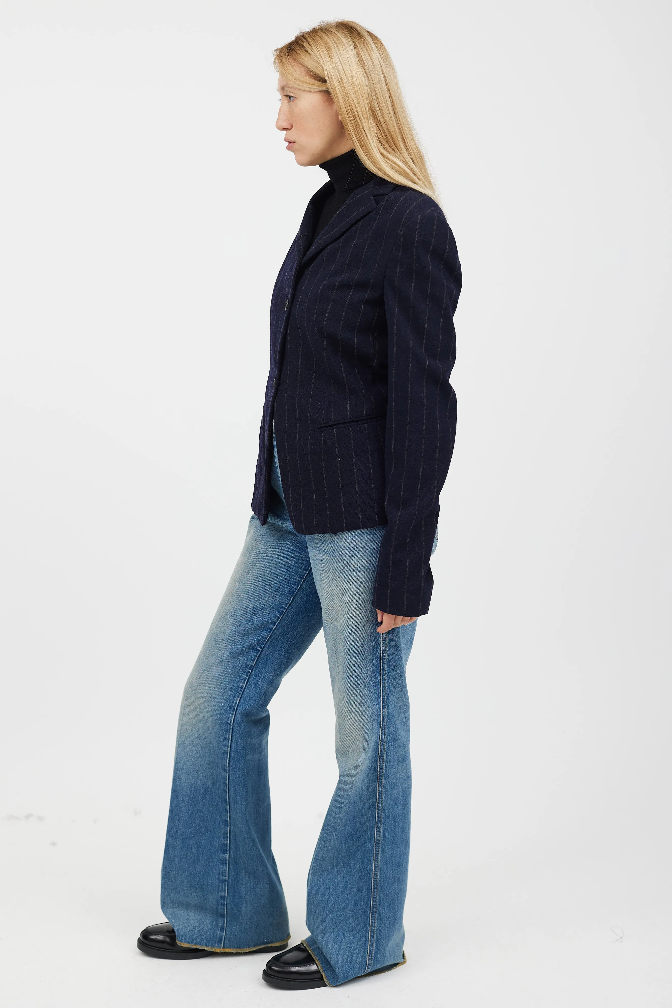 Navy & Grey Striped Blazer