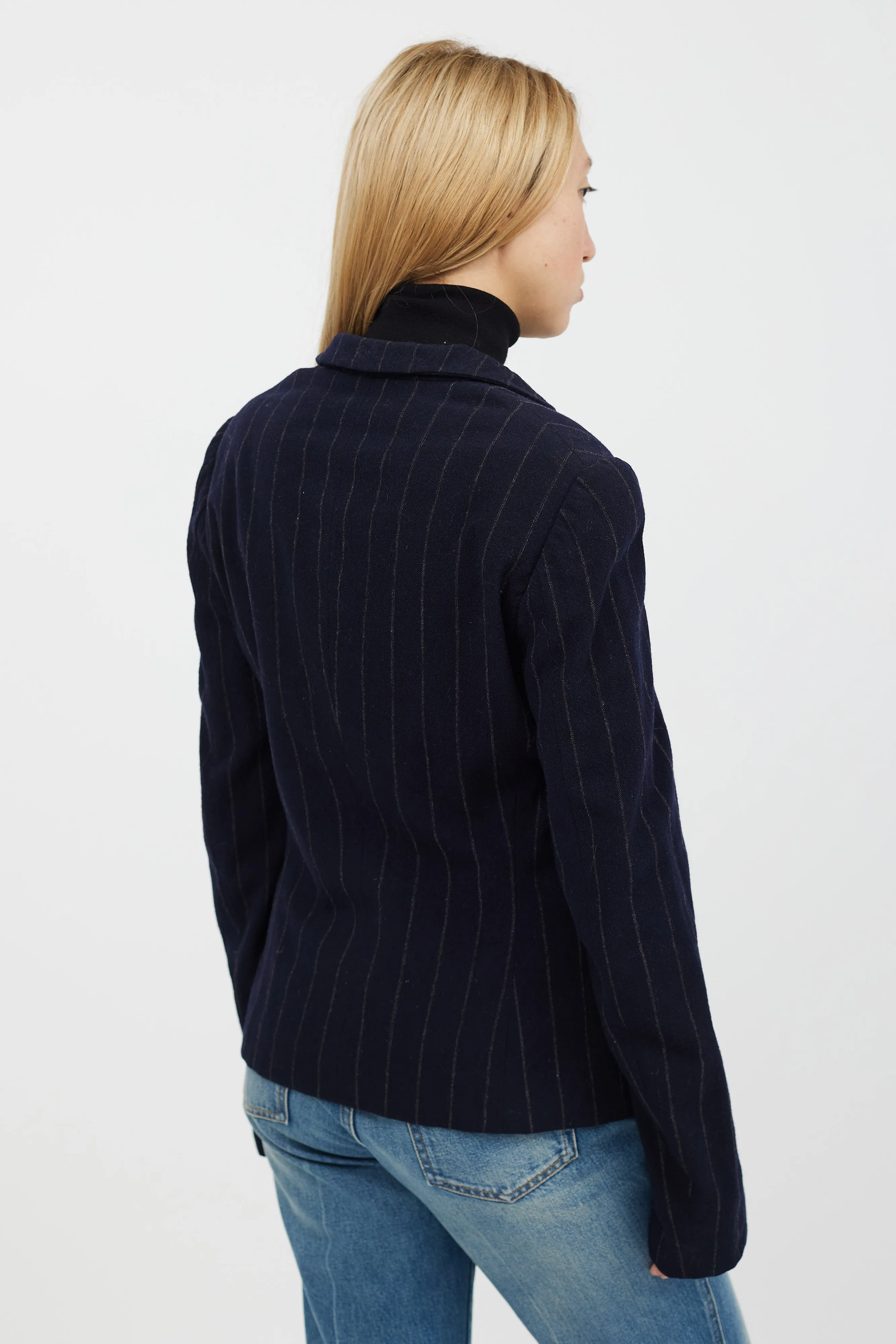 Navy & Grey Striped Blazer