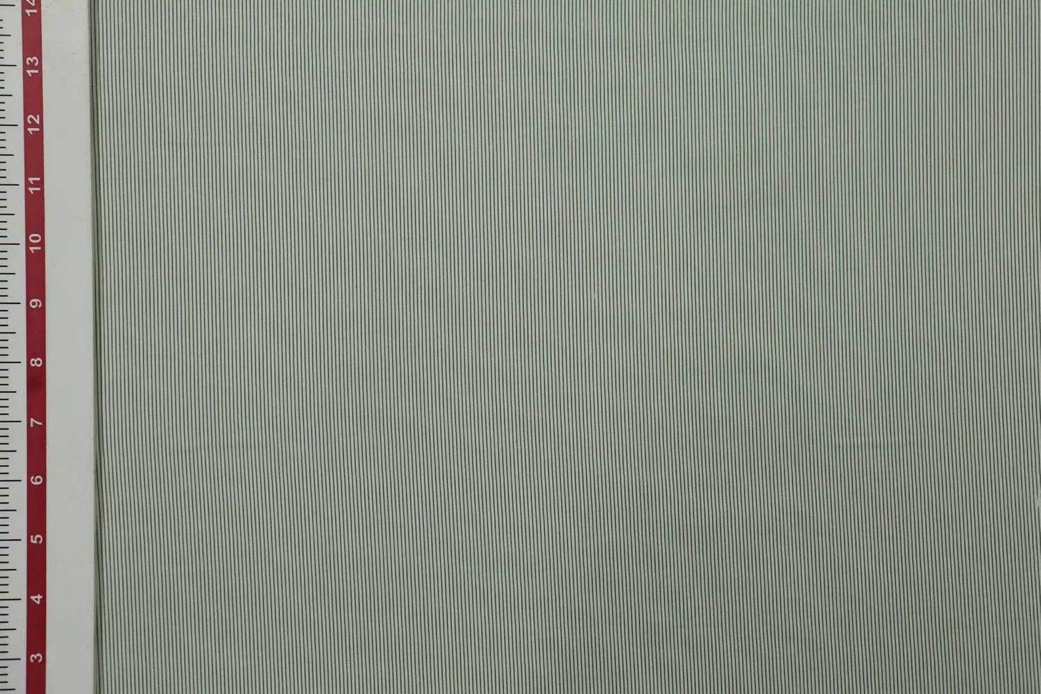 Off White and Green Stripes Printed Cotton Satin Fabric