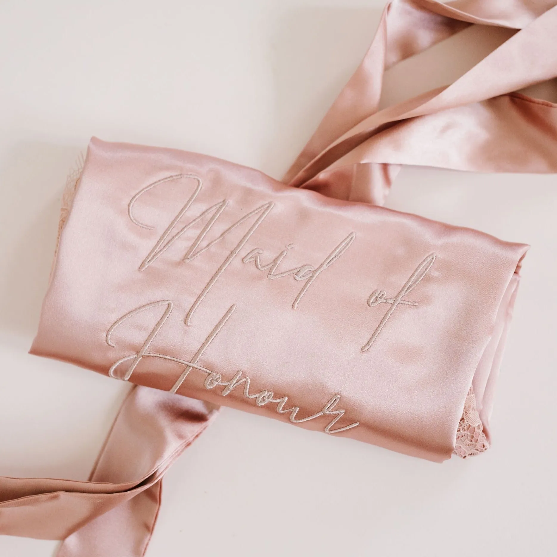 Olivia Midi Satin Bridal Robe