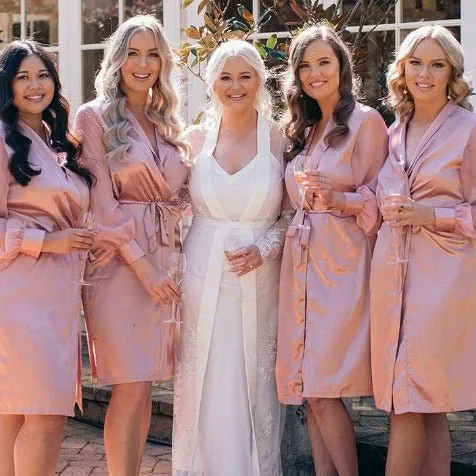 Olivia Midi Satin Bridal Robe