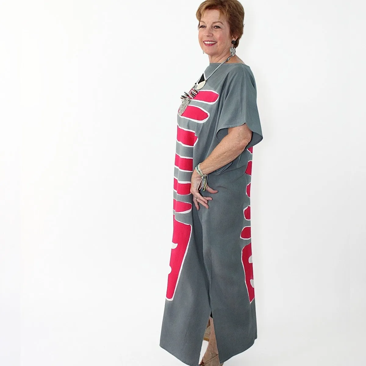 Pink and Gray Kaftan
