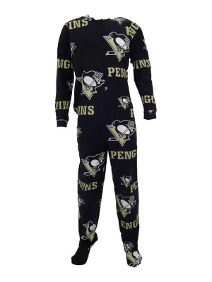 Pittsburgh Penguins Men's Ramble One Piece Full Body Union Suit Pajamas