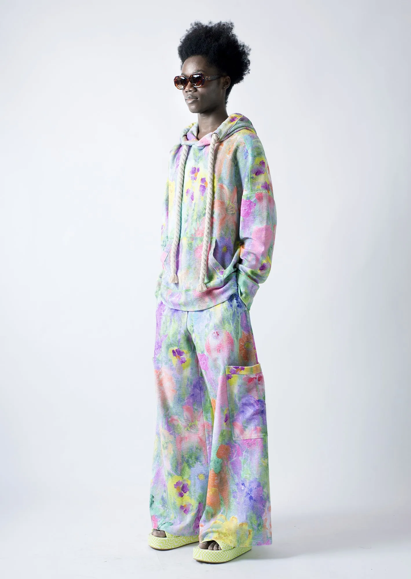 "Nordic garden" french terry baggy joggers