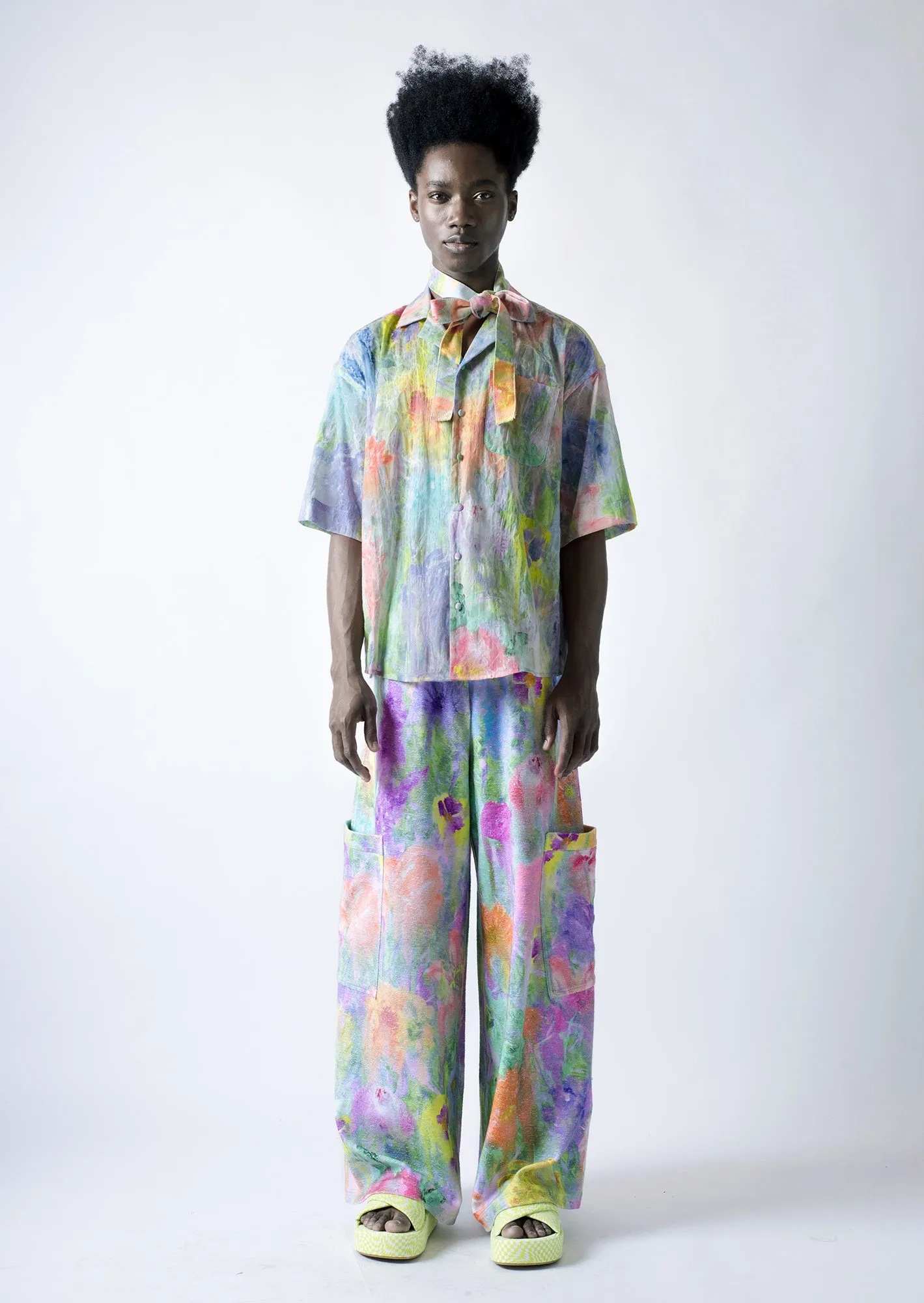 "Nordic garden" french terry baggy joggers