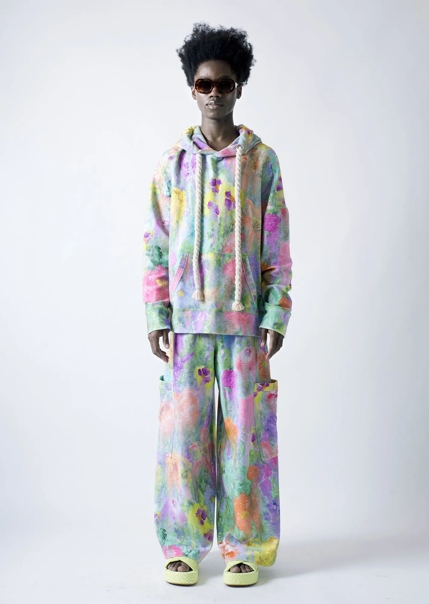 "Nordic garden" french terry baggy joggers