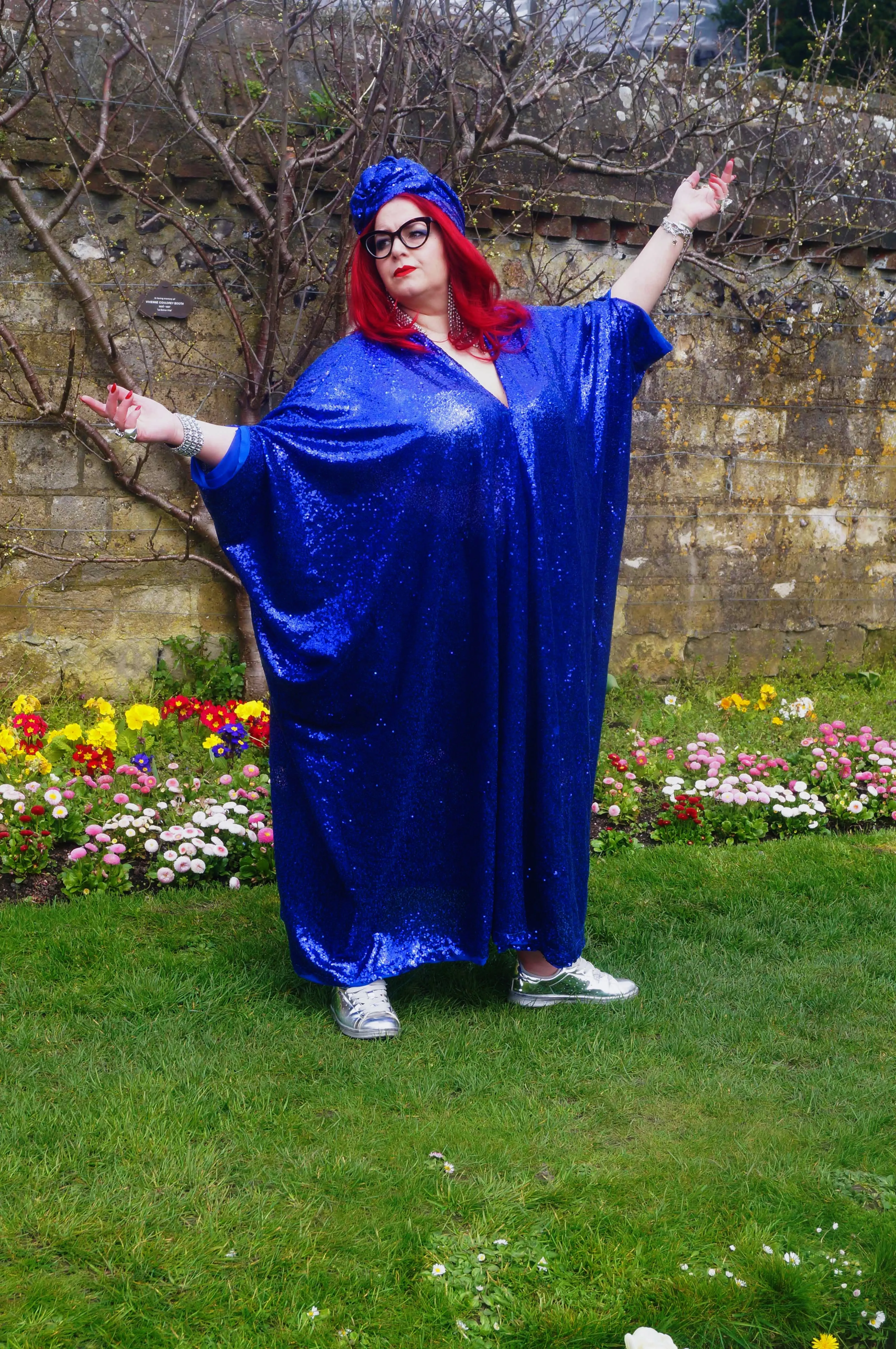 Royal Blue Sequin Kaftan Dress