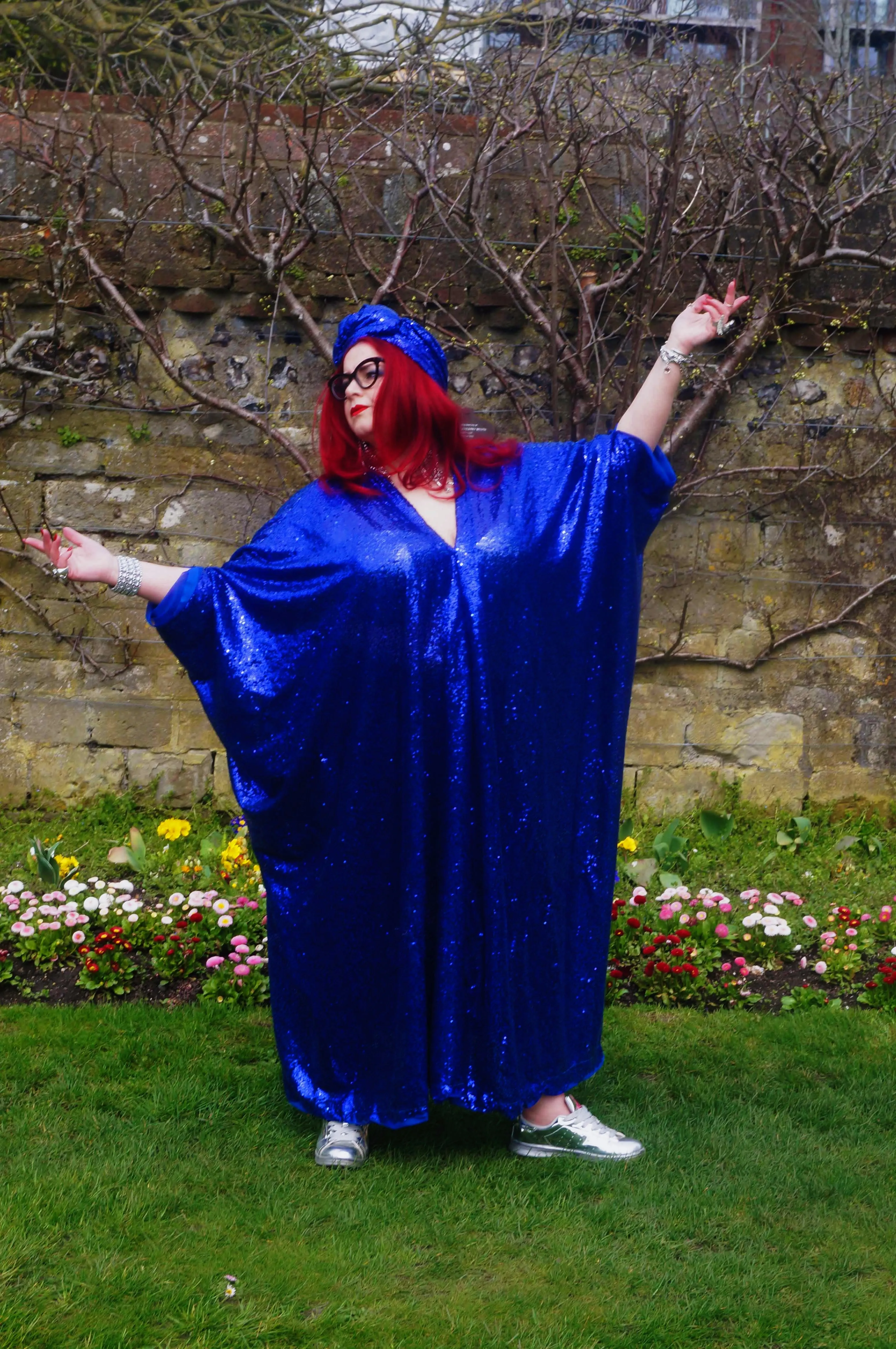 Royal Blue Sequin Kaftan Dress
