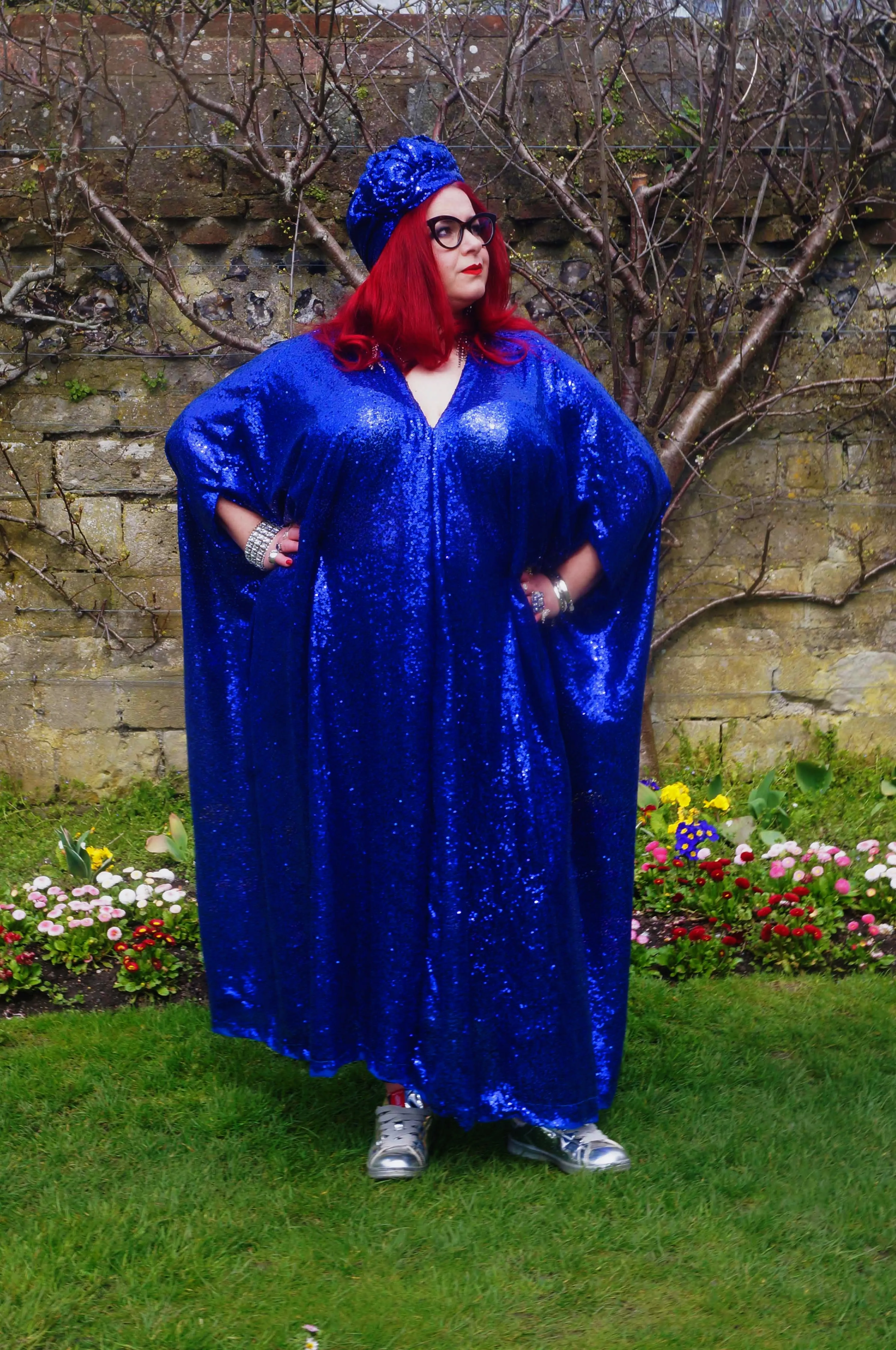 Royal Blue Sequin Kaftan Dress