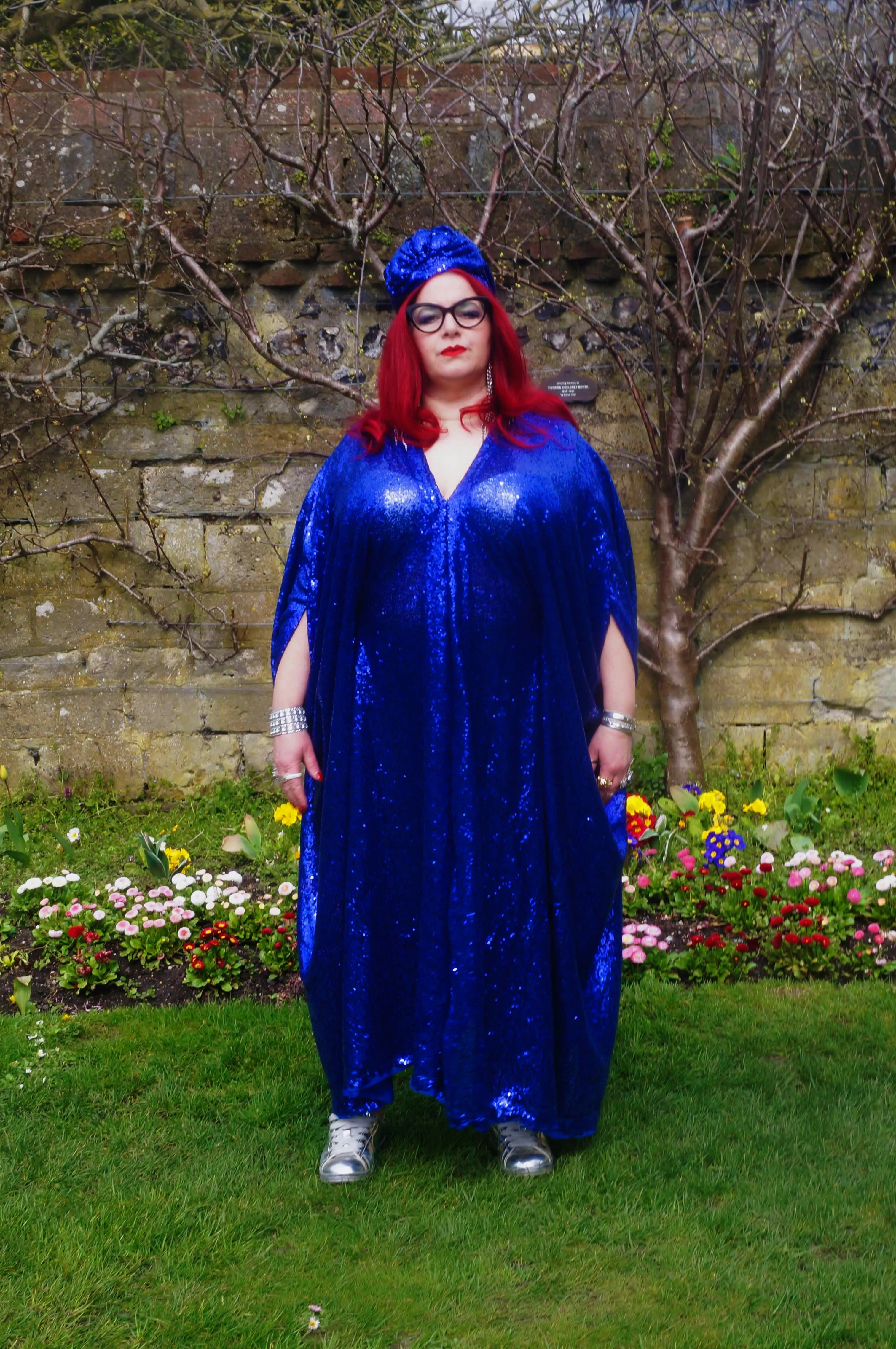 Royal Blue Sequin Kaftan Dress