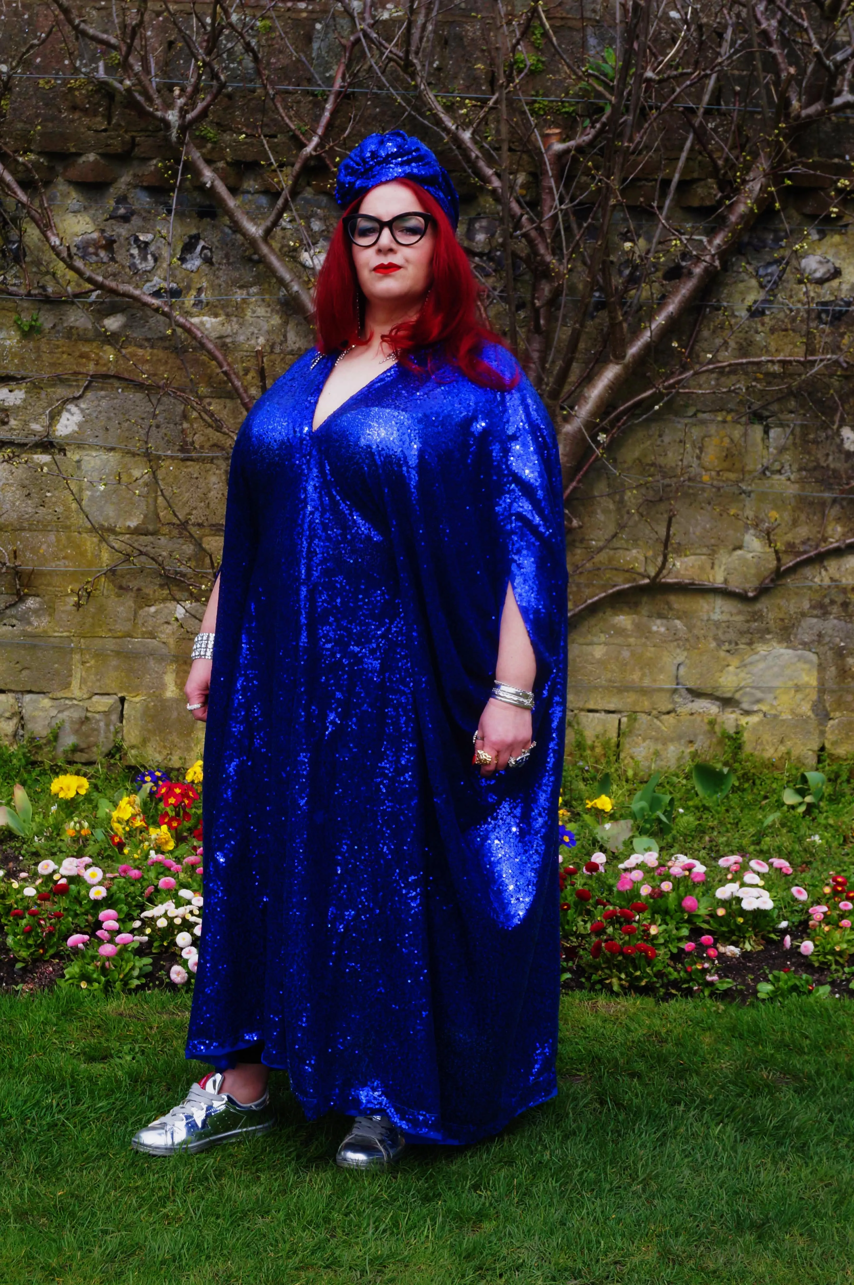 Royal Blue Sequin Kaftan Dress