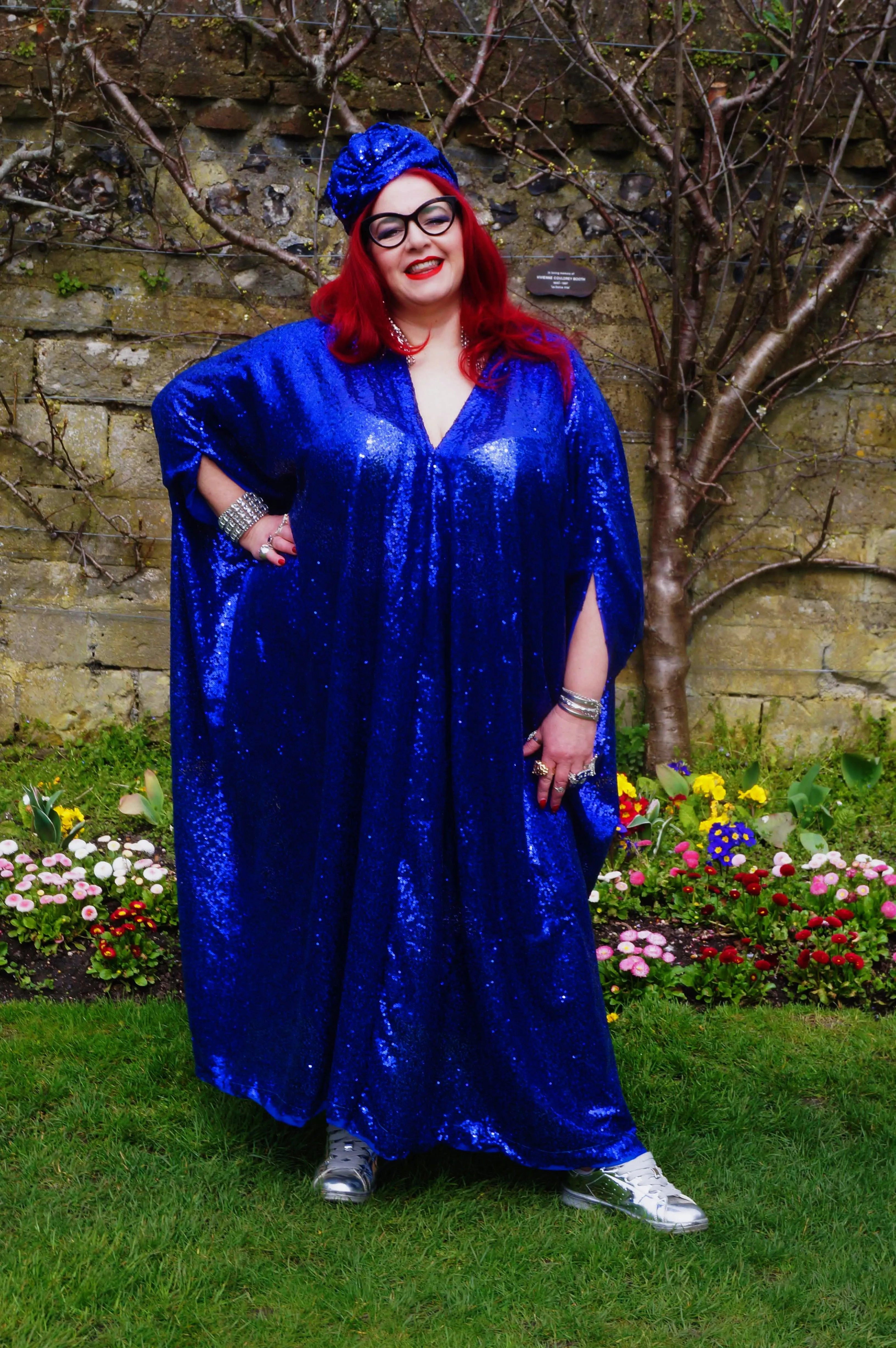 Royal Blue Sequin Kaftan Dress