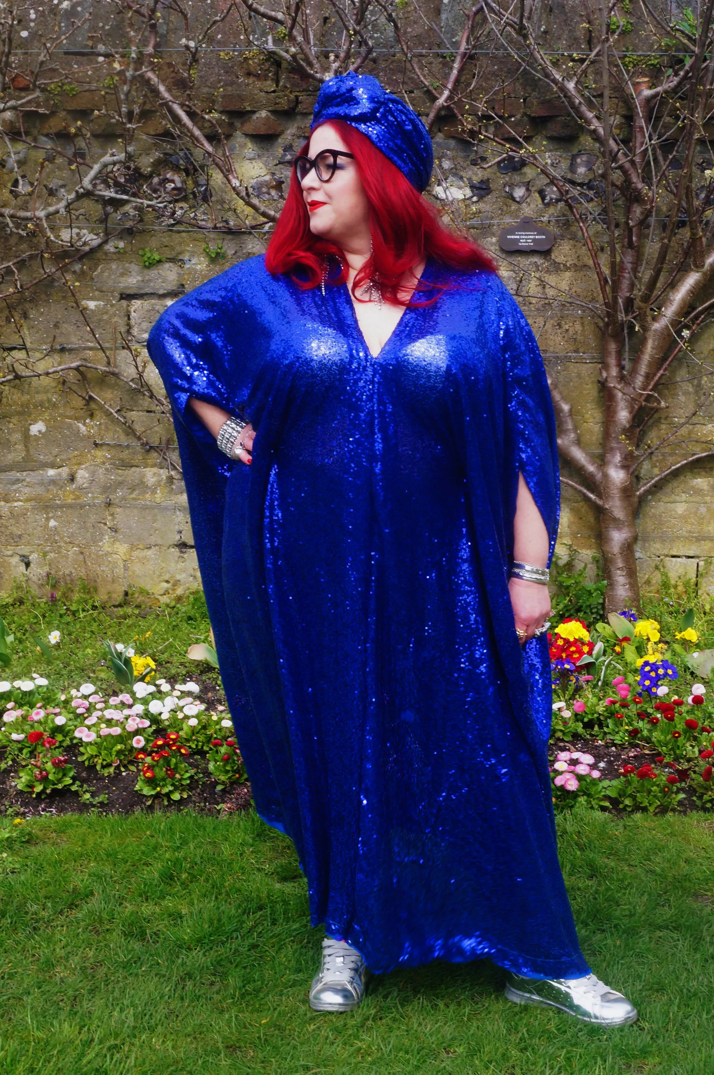 Royal Blue Sequin Kaftan Dress