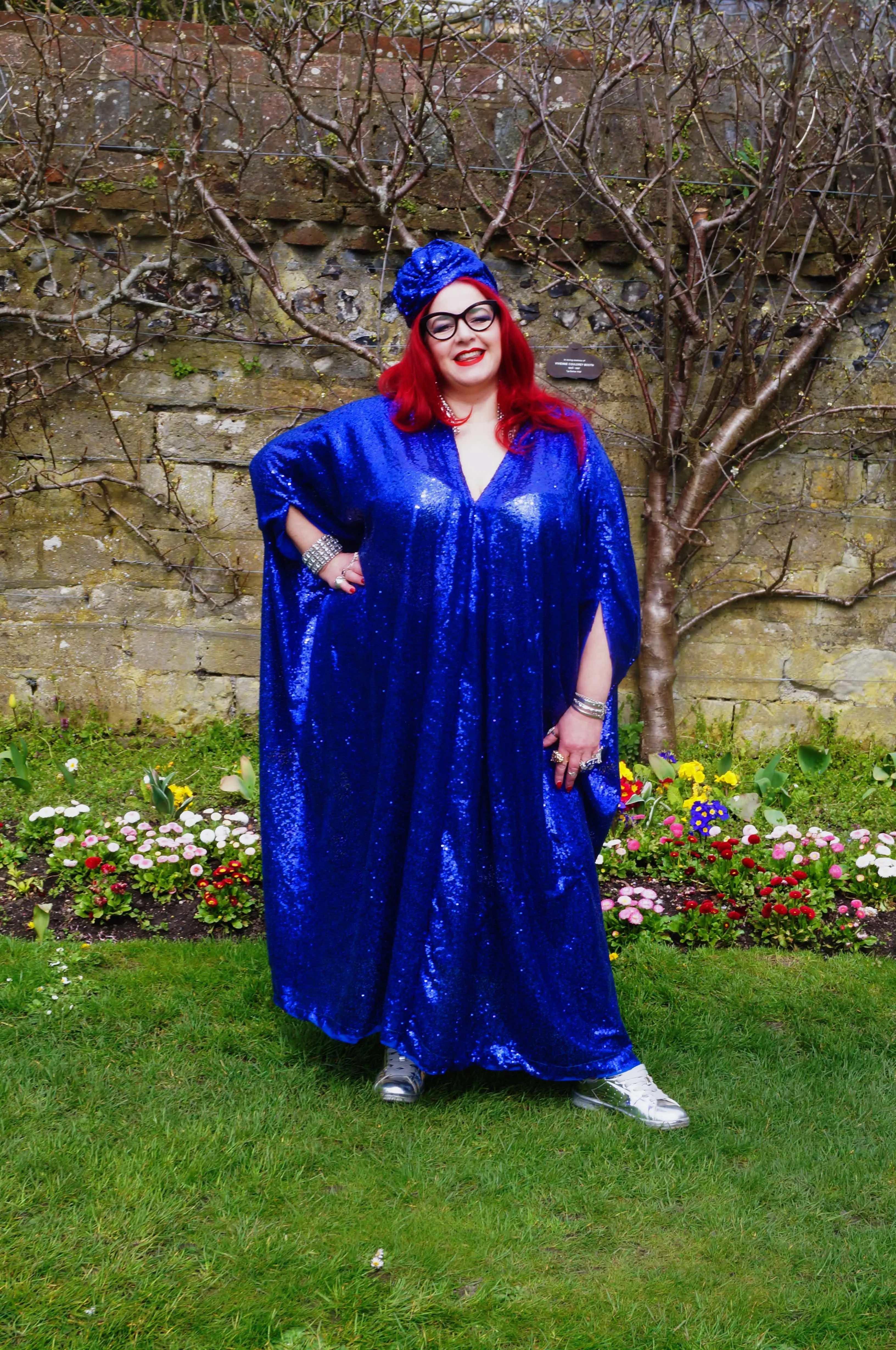 Royal Blue Sequin Kaftan Dress