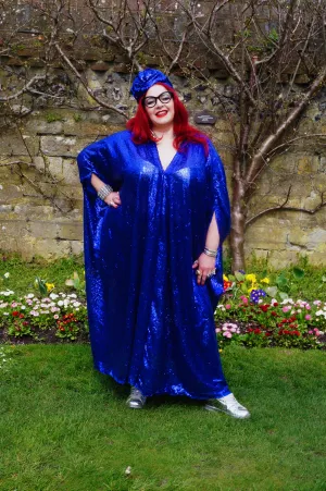 Royal Blue Sequin Kaftan Dress
