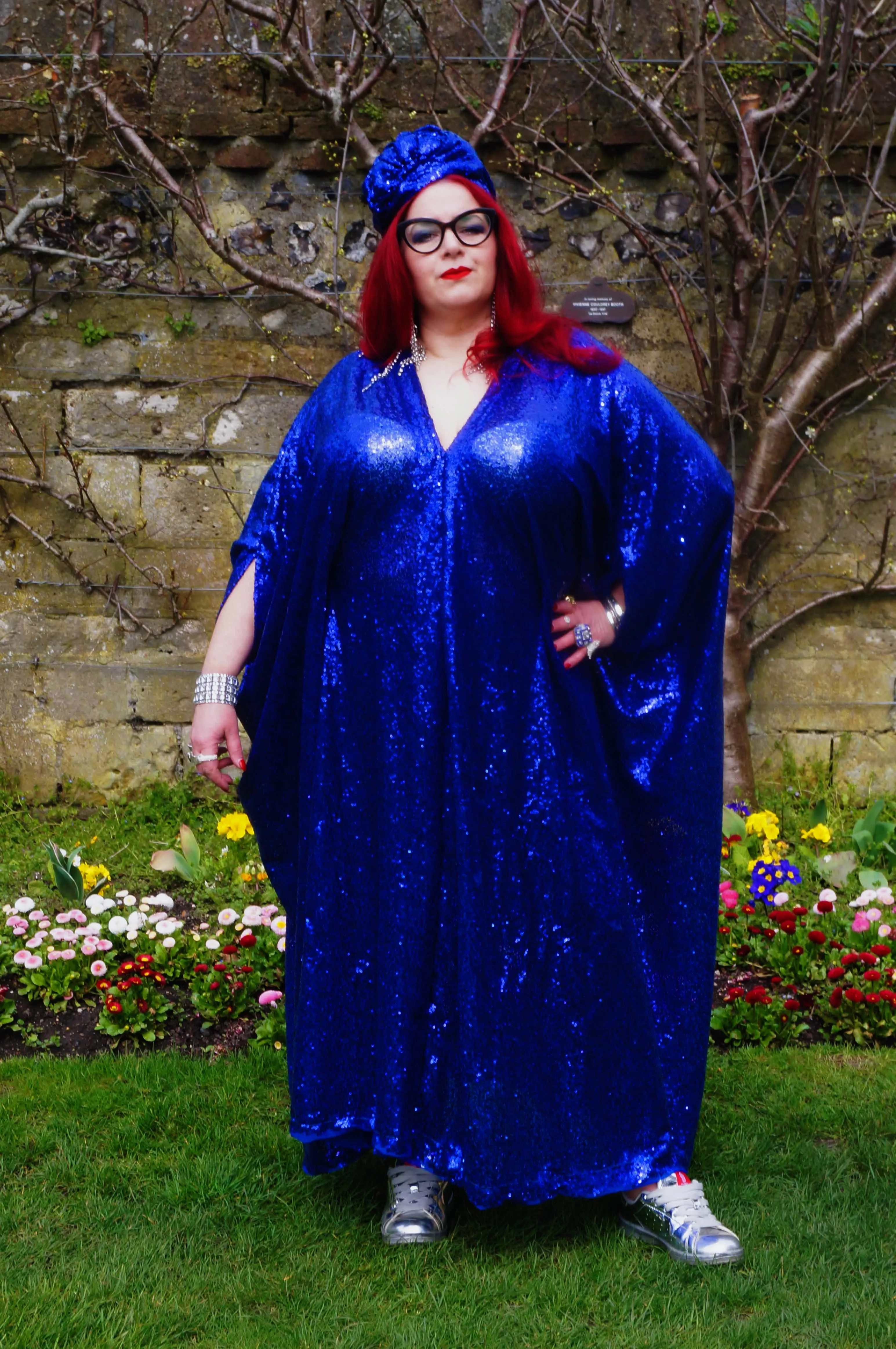 Royal Blue Sequin Kaftan Dress
