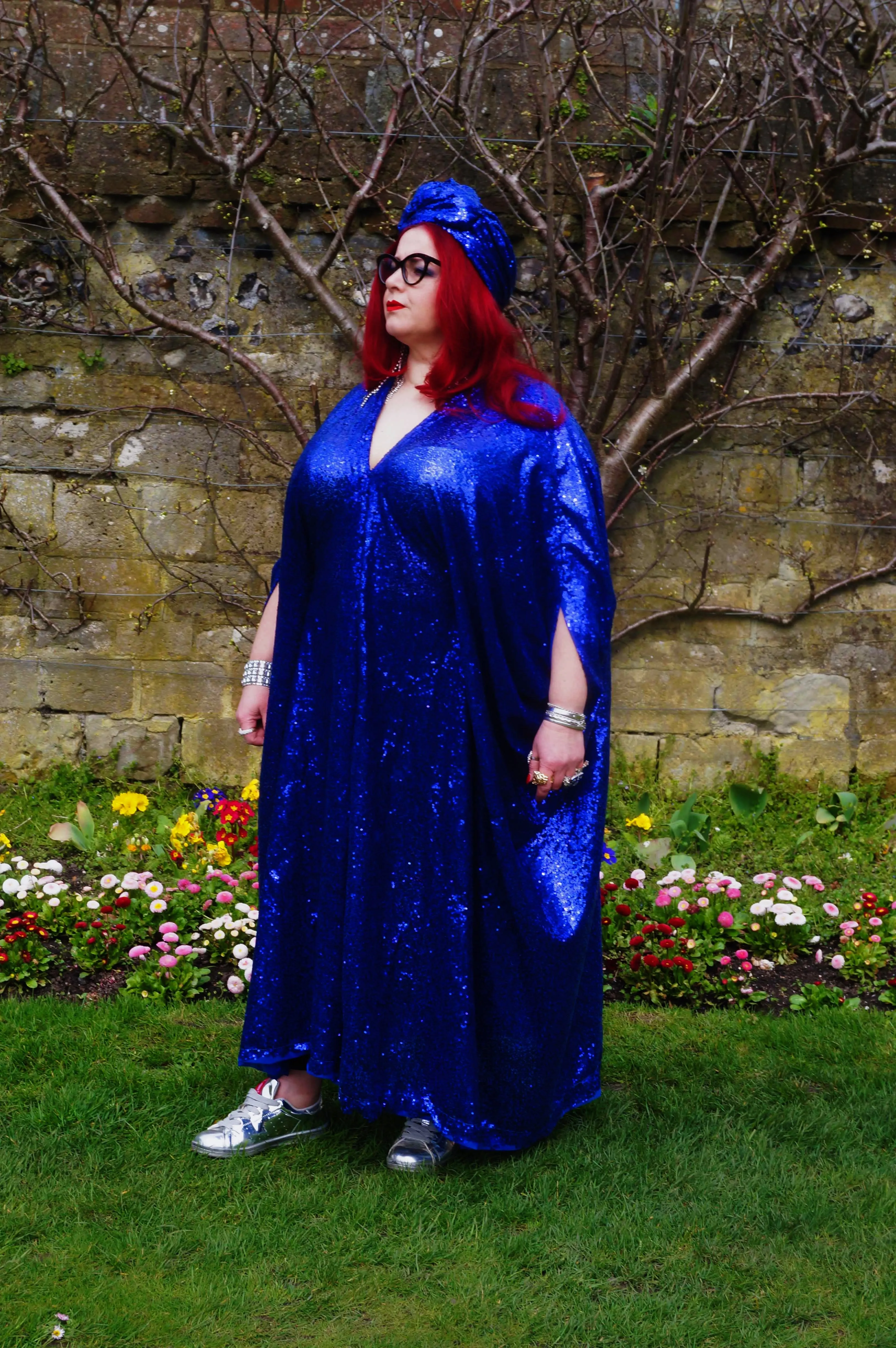 Royal Blue Sequin Kaftan Dress