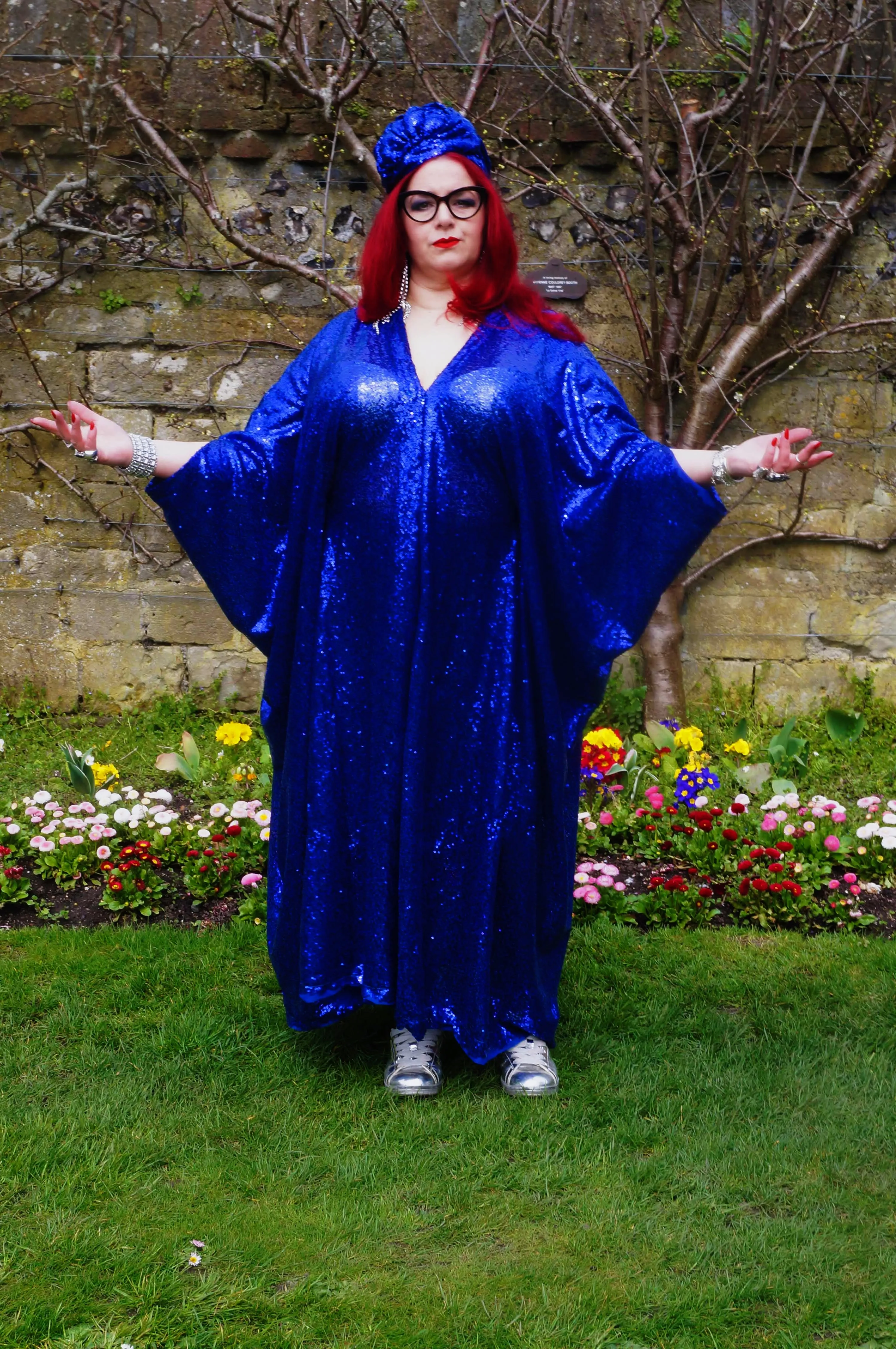 Royal Blue Sequin Kaftan Dress