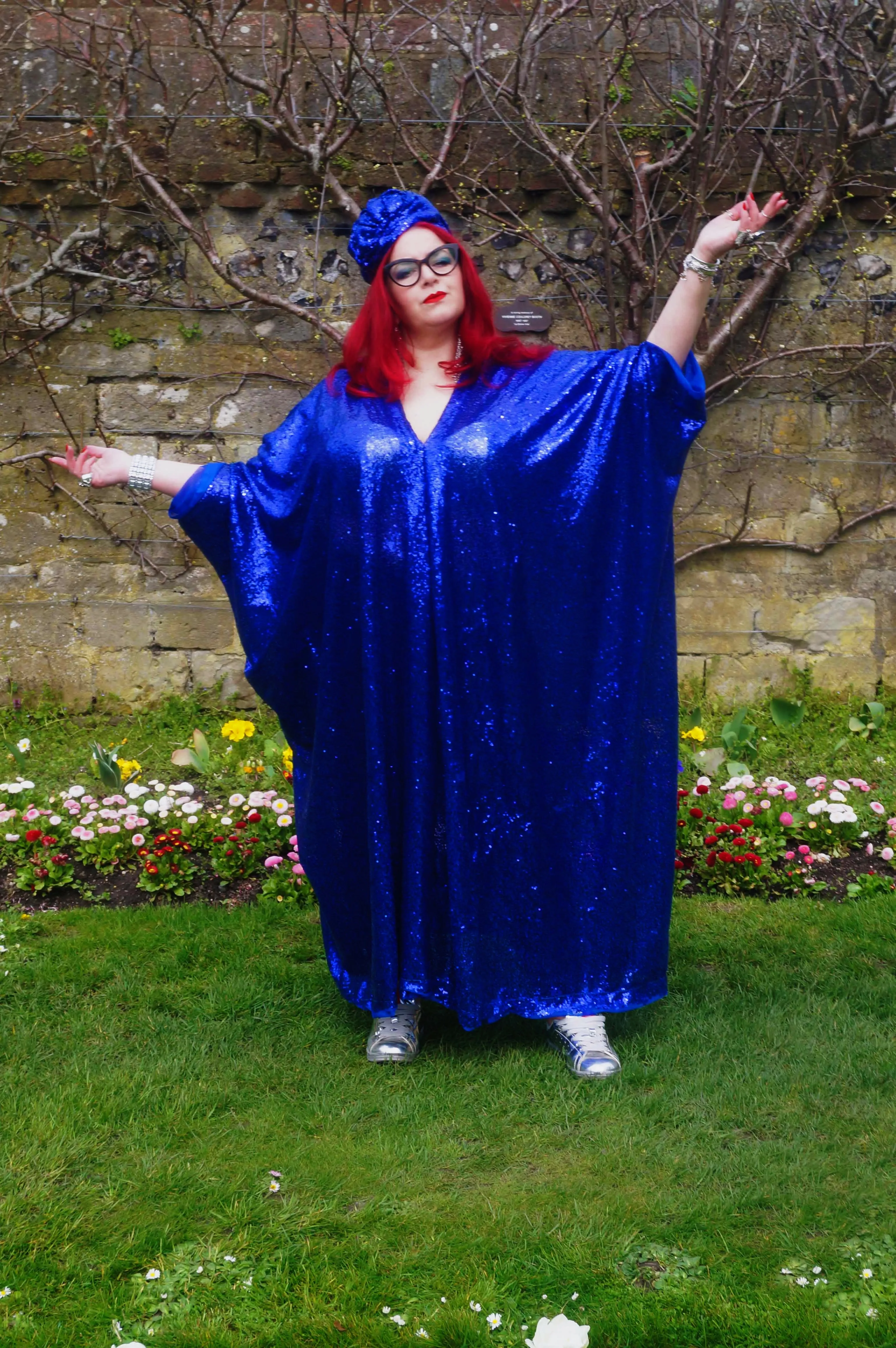 Royal Blue Sequin Kaftan Dress