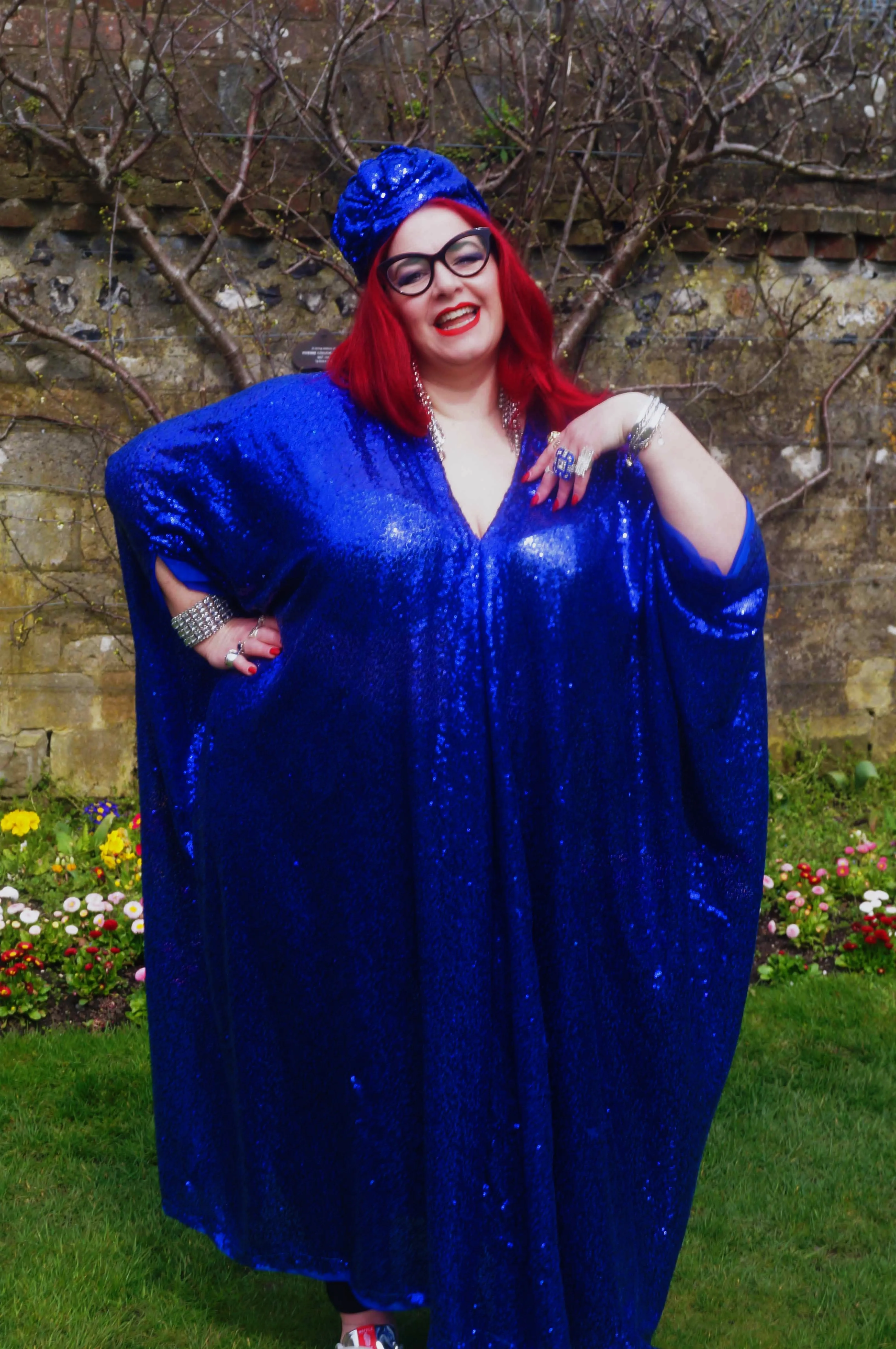 Royal Blue Sequin Kaftan Dress